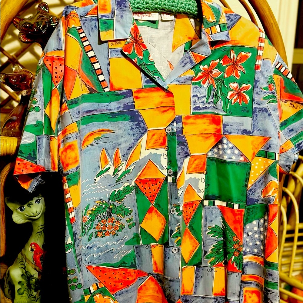 Vintage Pennylane Medium Hawaiian Button Down Shirt